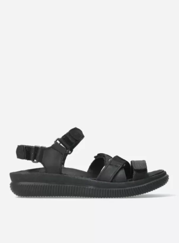Sandalen|Wolky Action Lady zwart gevet leer