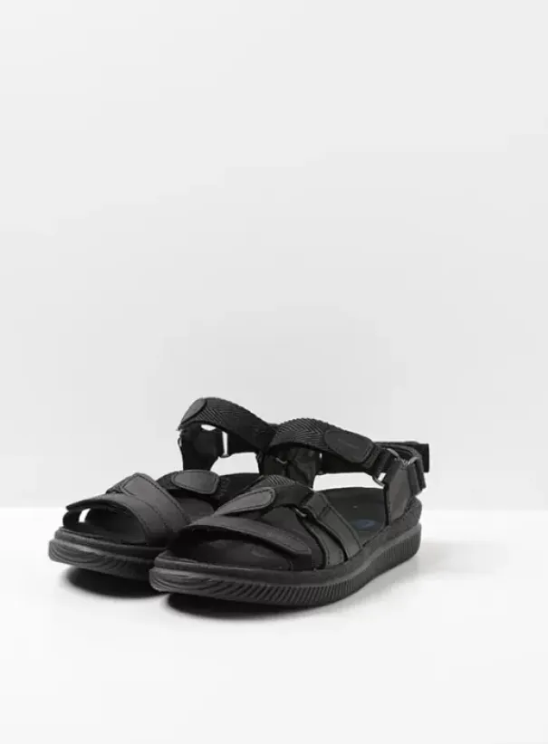 Sandalen|Wolky Action Lady zwart gevet leer