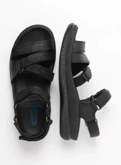 Sandalen|Wolky Action Lady zwart gevet leer