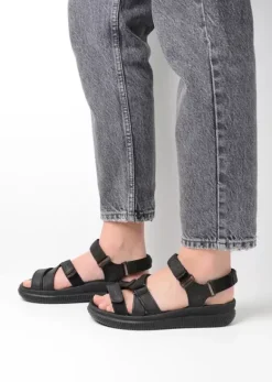 Sandalen|Wolky Action Lady zwart gevet leer