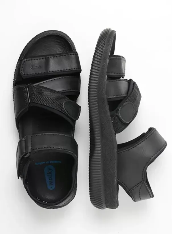 Sandalen voor heren|Wolky Active Men zwart gevet leer