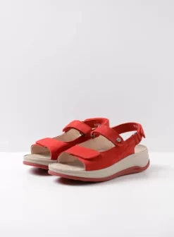 Voorjaar/zomer|Sandalen|Wolky Adura rood nubuck