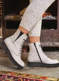 Laarzen|Wolky Akita winterwit leer