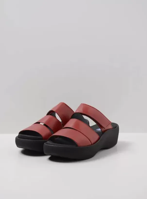 Slippers|Voorjaar/zomer|Wolky Aporia rood leer