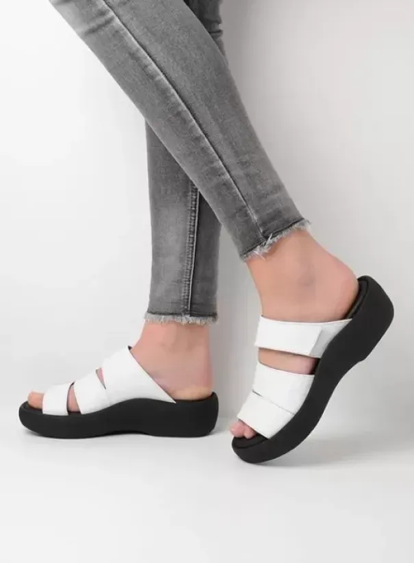 Slippers|Voorjaar/zomer|Wolky Aporia wit leer