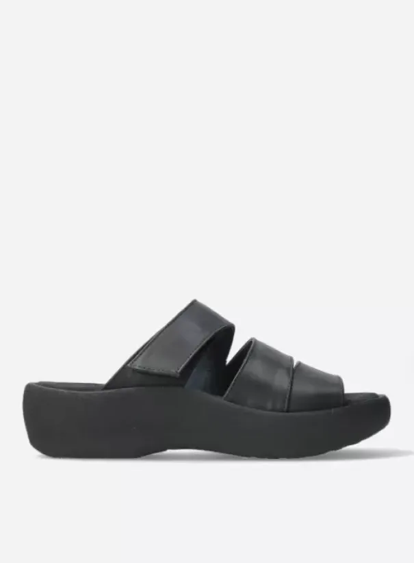 Slippers|Voorjaar/zomer|Wolky Aporia zwart leer