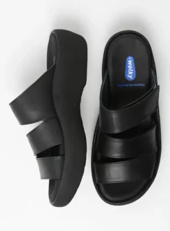 Slippers|Voorjaar/zomer|Wolky Aporia zwart leer