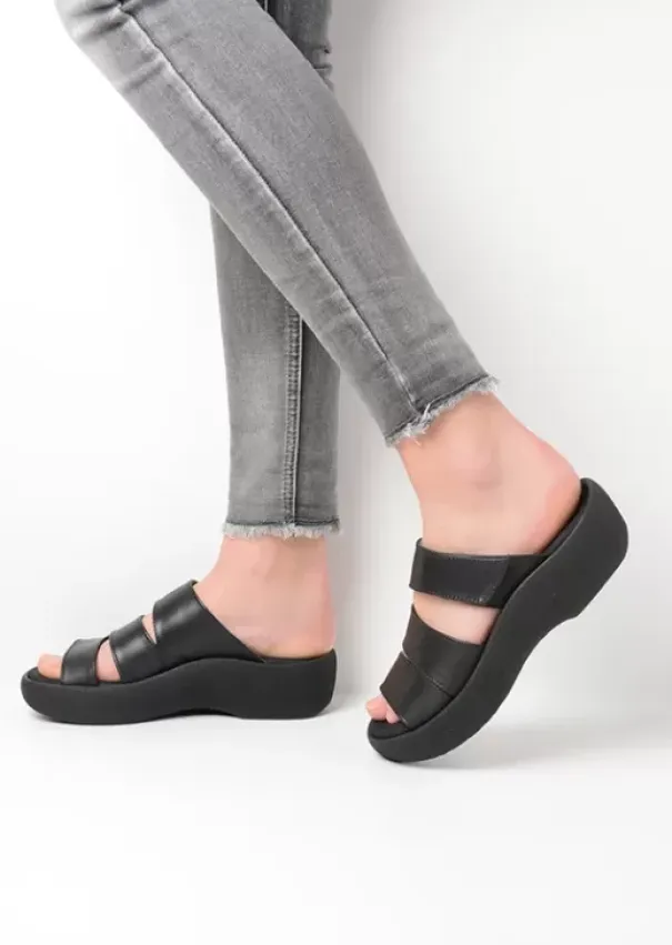 Slippers|Voorjaar/zomer|Wolky Aporia zwart leer