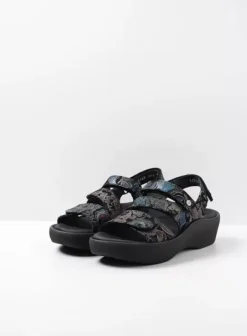 Sandalen|Voorjaar/zomer|Wolky Avalon zwart/blauw suede