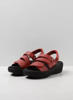 Sandalen|Wolky Avalon rood leer