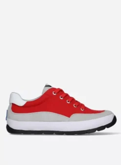 Sneakers|Veterschoenen|Wolky Babati rood canvas/suede