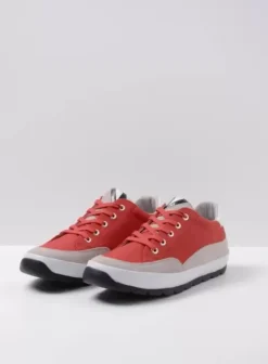 Sneakers|Veterschoenen|Wolky Babati rood canvas/suede
