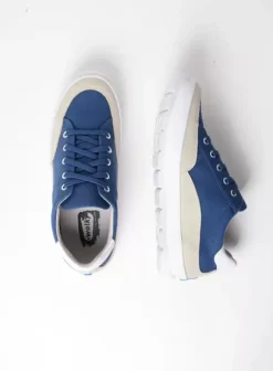 Sneakers|Veterschoenen|Wolky Babati blauw canvas/suede