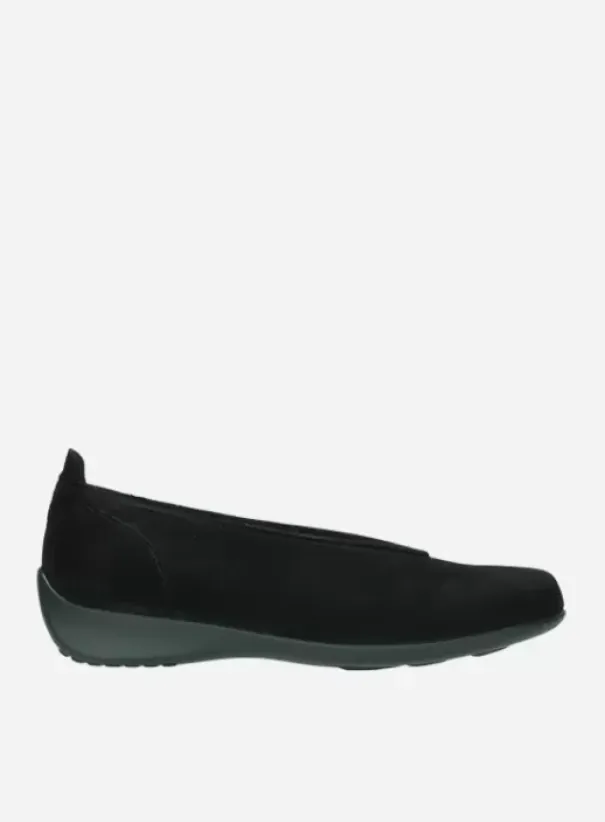 Instappers|Wolky Ballet zwart suede