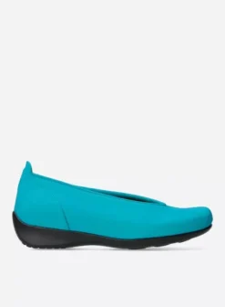 Instappers|Wolky Ballet turquoise nubuck