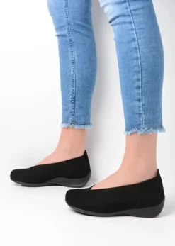Instappers|Wolky Ballet zwart nubuck