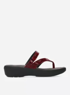 Slippers|Wolky Bassa rood crocolook lakleer