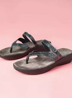 Slippers|Wolky Bassa antraciet crocolook lakleer