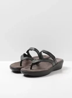 Slippers|Wolky Bassa zwart leer
