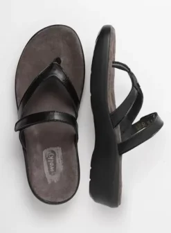 Slippers|Wolky Bassa zwart leer