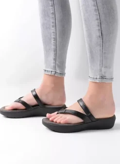 Slippers|Wolky Bassa zwart leer