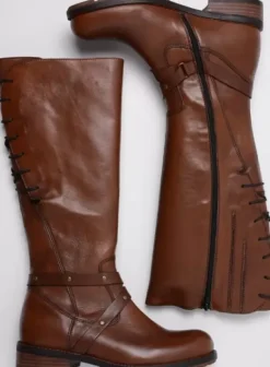 Laarzen|Wolky Belmore cognac leer