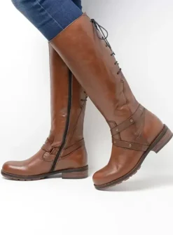 Laarzen|Wolky Belmore cognac leer