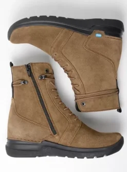 Hielspoor|Laarzen|Wolky Bluff donker taupe suede