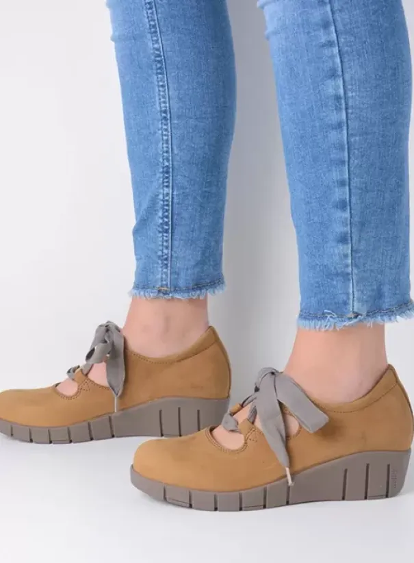 Hielspoor|Veterschoenen|Wolky Boston middenbruin nubuck