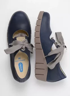 Hielspoor|Veterschoenen|Wolky Boston blauw zomer nubuck