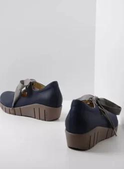 Hielspoor|Veterschoenen|Wolky Boston blauw zomer nubuck