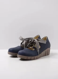 Hielspoor|Veterschoenen|Wolky Boston blauw zomer nubuck