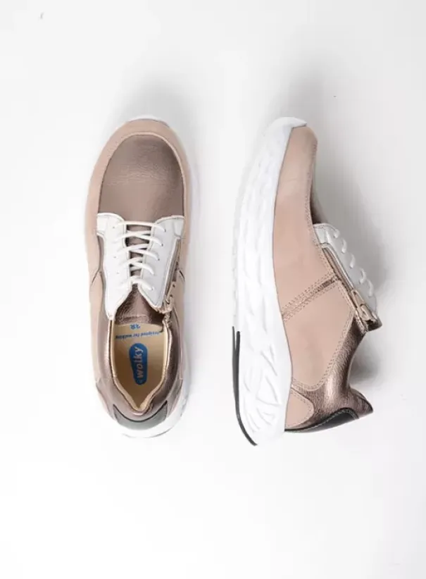 Hielspoor|Wandelschoenen|Wolky Bounce safari/brons combi leer