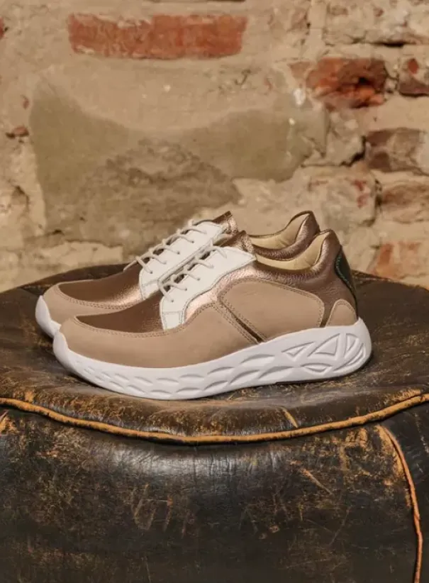 Hielspoor|Wandelschoenen|Wolky Bounce safari/brons combi leer