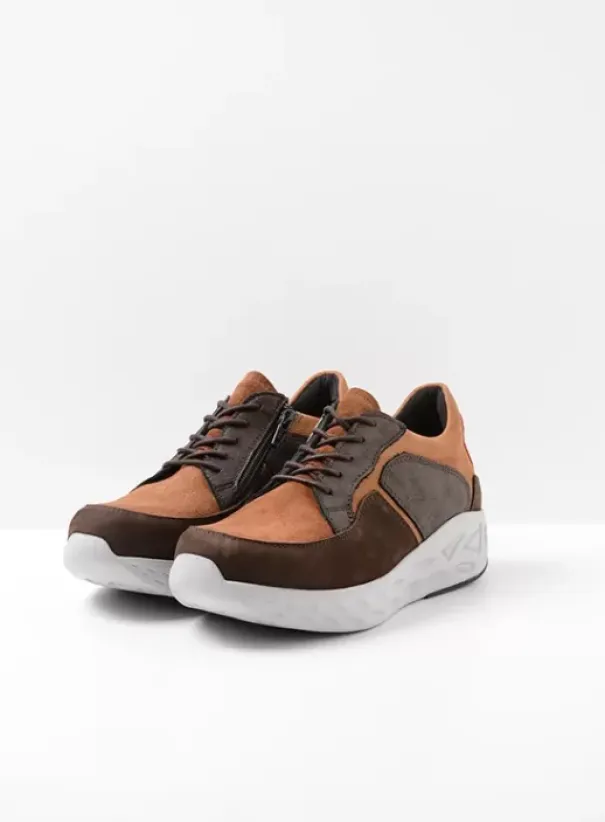 Hielspoor|Wandelschoenen|Wolky Bounce bruin combi leer