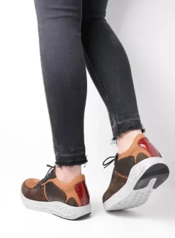 Hielspoor|Wandelschoenen|Wolky Bounce bruin combi leer