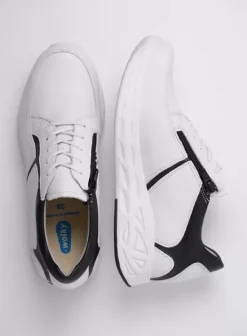 Hielspoor|Wandelschoenen|Wolky Bounce wit/zwart leer