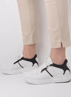 Hielspoor|Wandelschoenen|Wolky Bounce wit/zwart leer