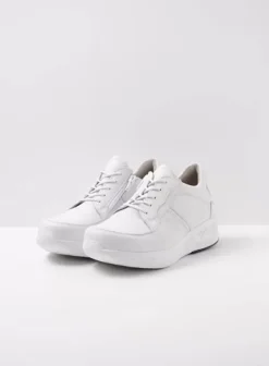 Hielspoor|Wandelschoenen|Wolky Bounce wit leer