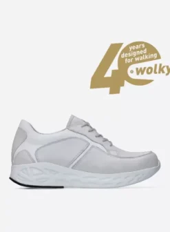 Hielspoor|Wandelschoenen|Wolky Bounce lichtgrijs leer