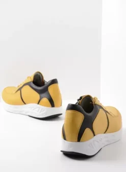 Hielspoor|Wandelschoenen|Wolky Bounce geel/zwart leer