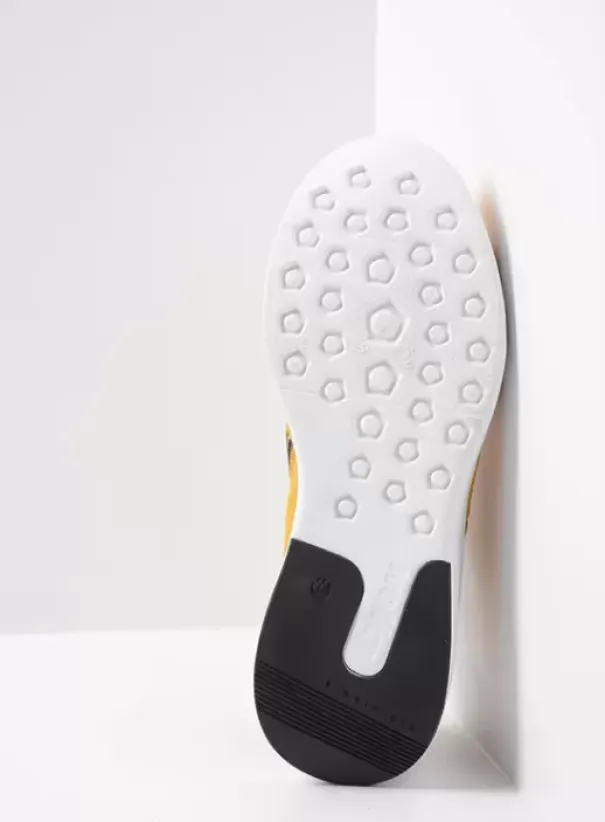 Hielspoor|Wandelschoenen|Wolky Bounce geel/zwart leer