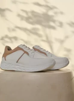 Hielspoor|Wandelschoenen|Wolky Bounce wit/nude leer