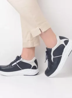 Hielspoor|Wandelschoenen|Wolky Bounce denim/gebroken wit leer