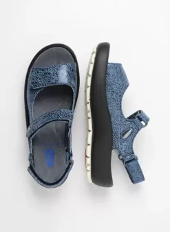 Sandalen|Wolky Brasilia denim blauw leer