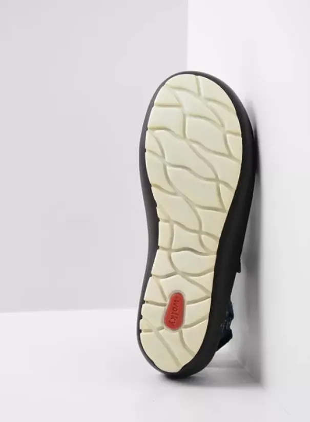 Sandalen|Wolky Brasilia denim blauw leer