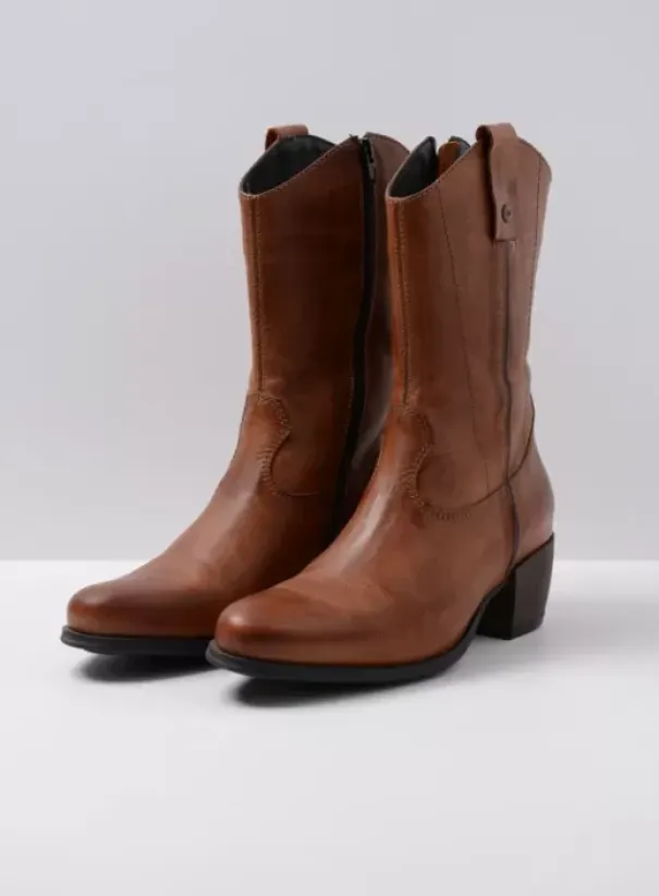 Laarzen|Wolky Caprock cognac leer