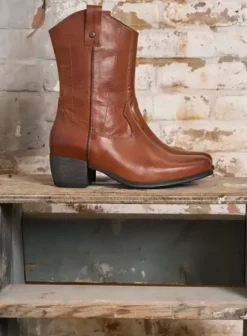 Laarzen|Wolky Caprock cognac leer