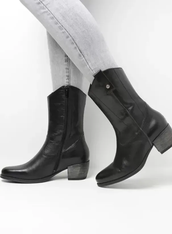 Laarzen|Wolky Caprock zwart leer