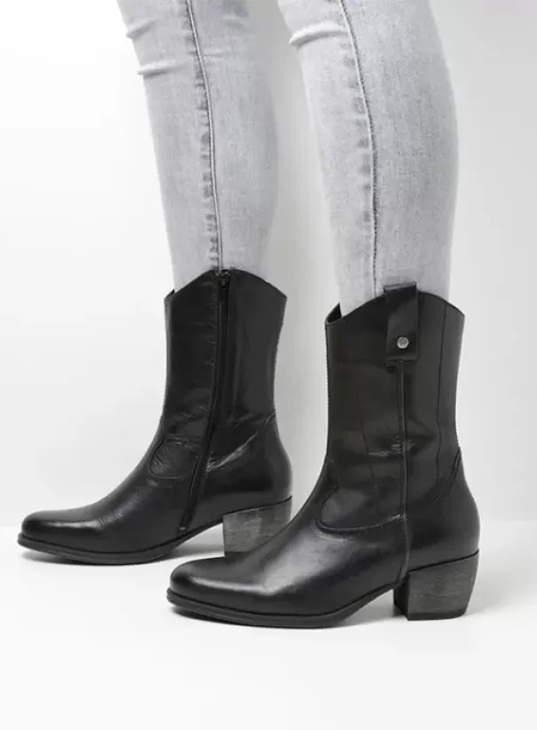 Laarzen|Wolky Caprock zwart leer